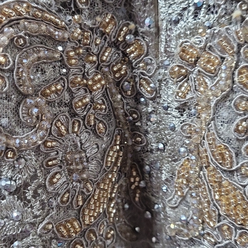 Mac duggal 20283 Grey/mocha goen 10 nwt - Picture 9 of 12